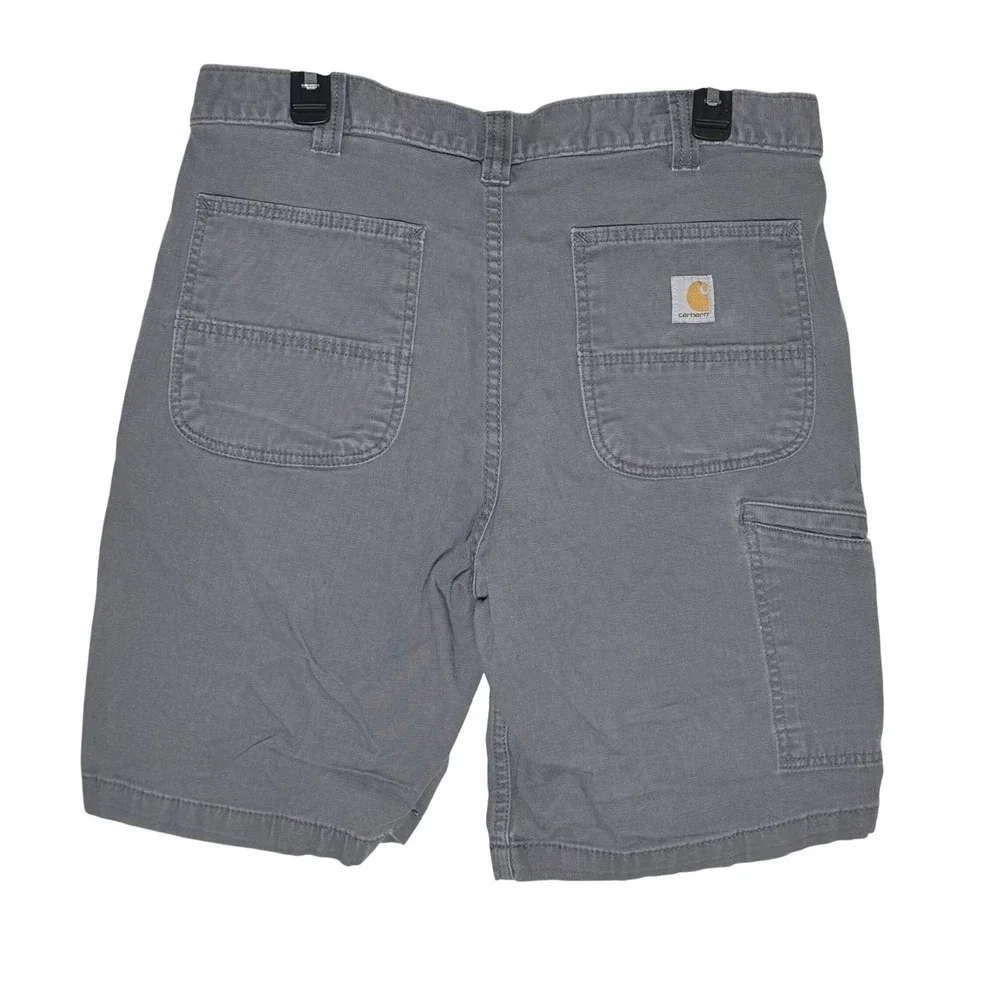 Carhartt Mens Relaxed Fit Canvas Work Shorts Gray Size 34 Utility Carpenter
